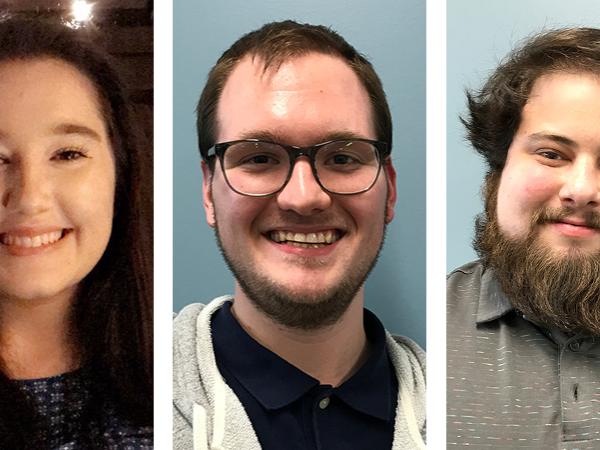 Pictured are individual headshots of the three winners.
