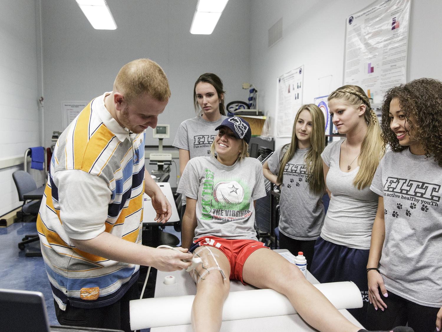 students in kinesiology class