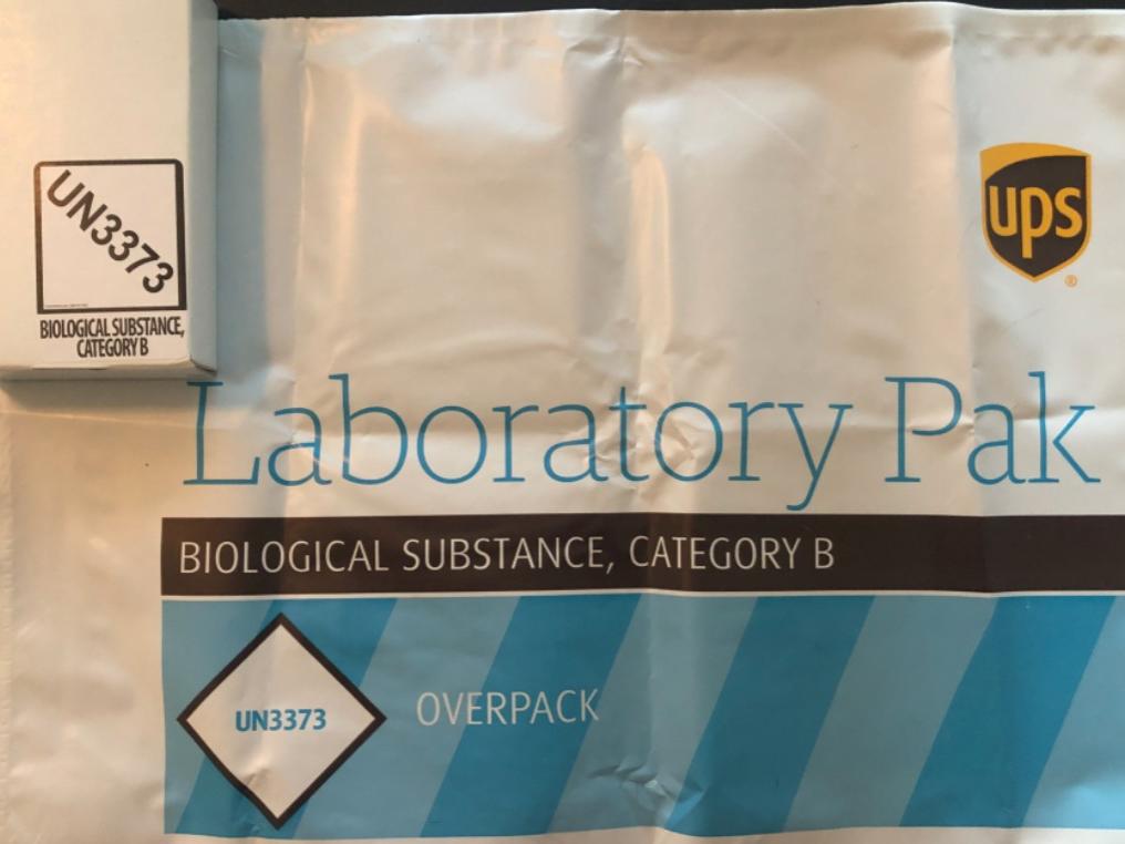 An at-home saliva COVID-19 testing kit.