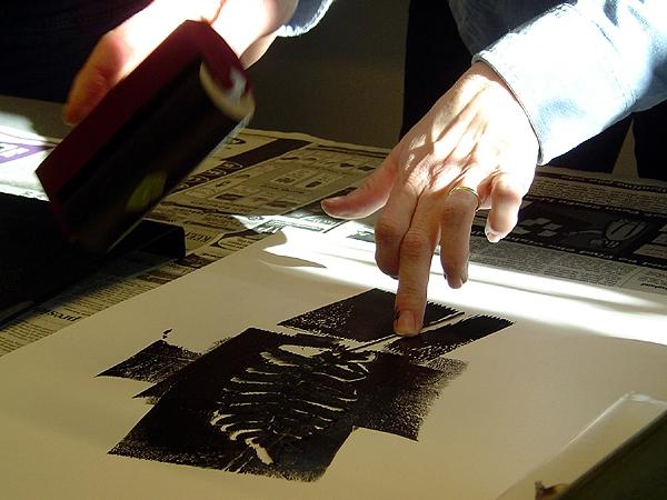 making a leaf print