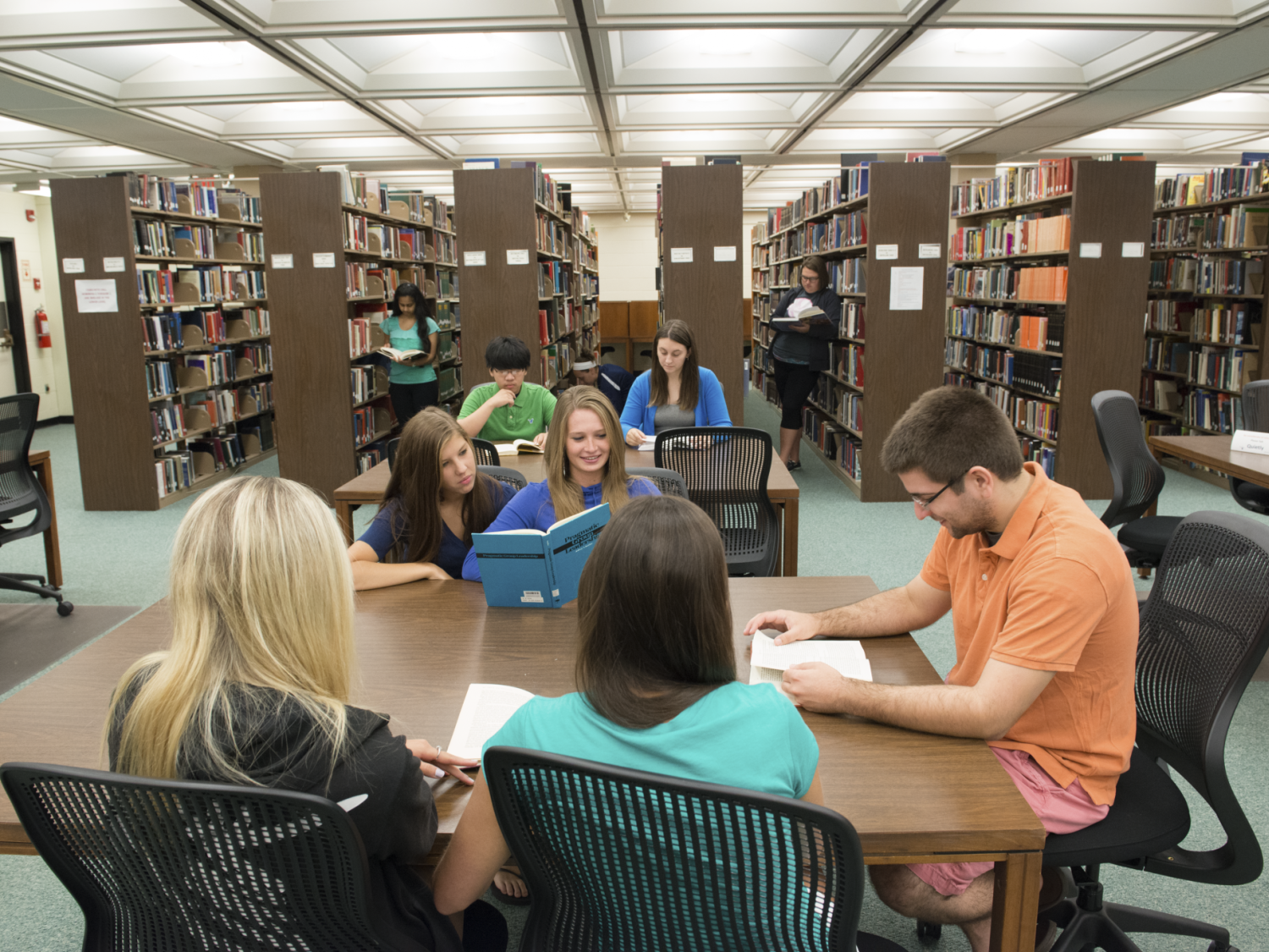 Students in library