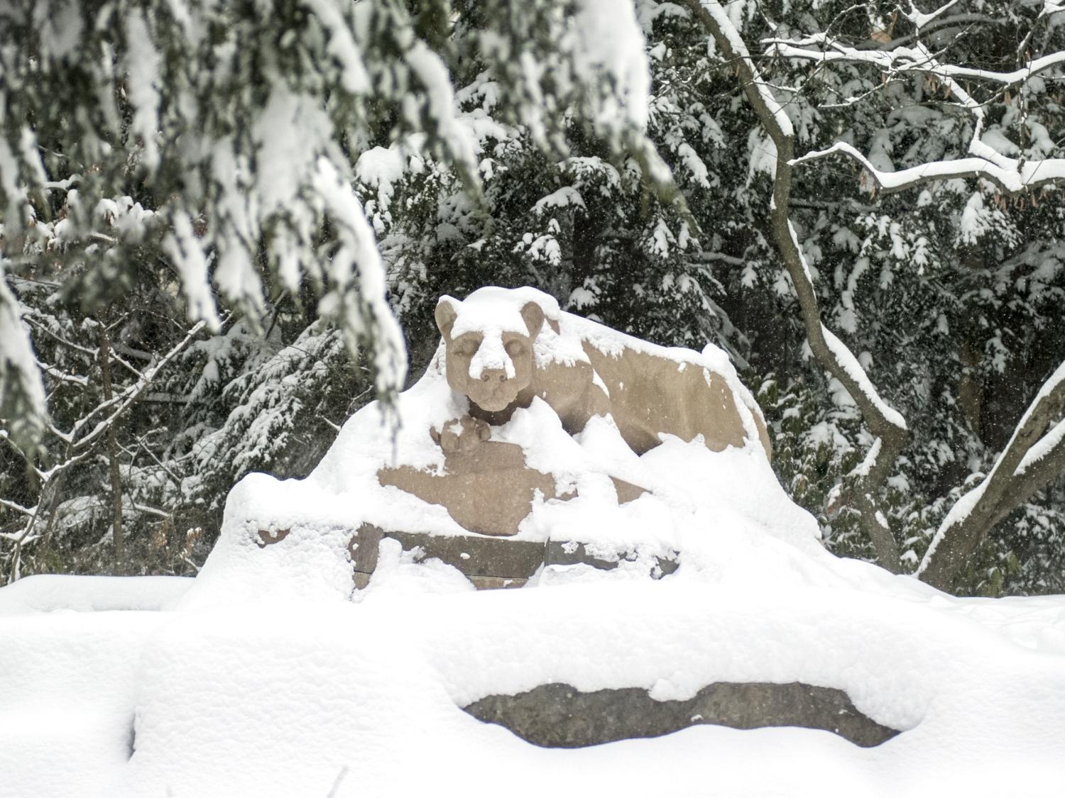 Nittany Lion Shrine snow
