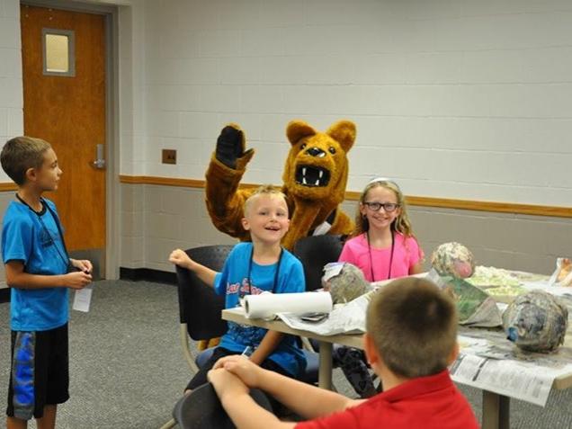 Nittany lion and kids