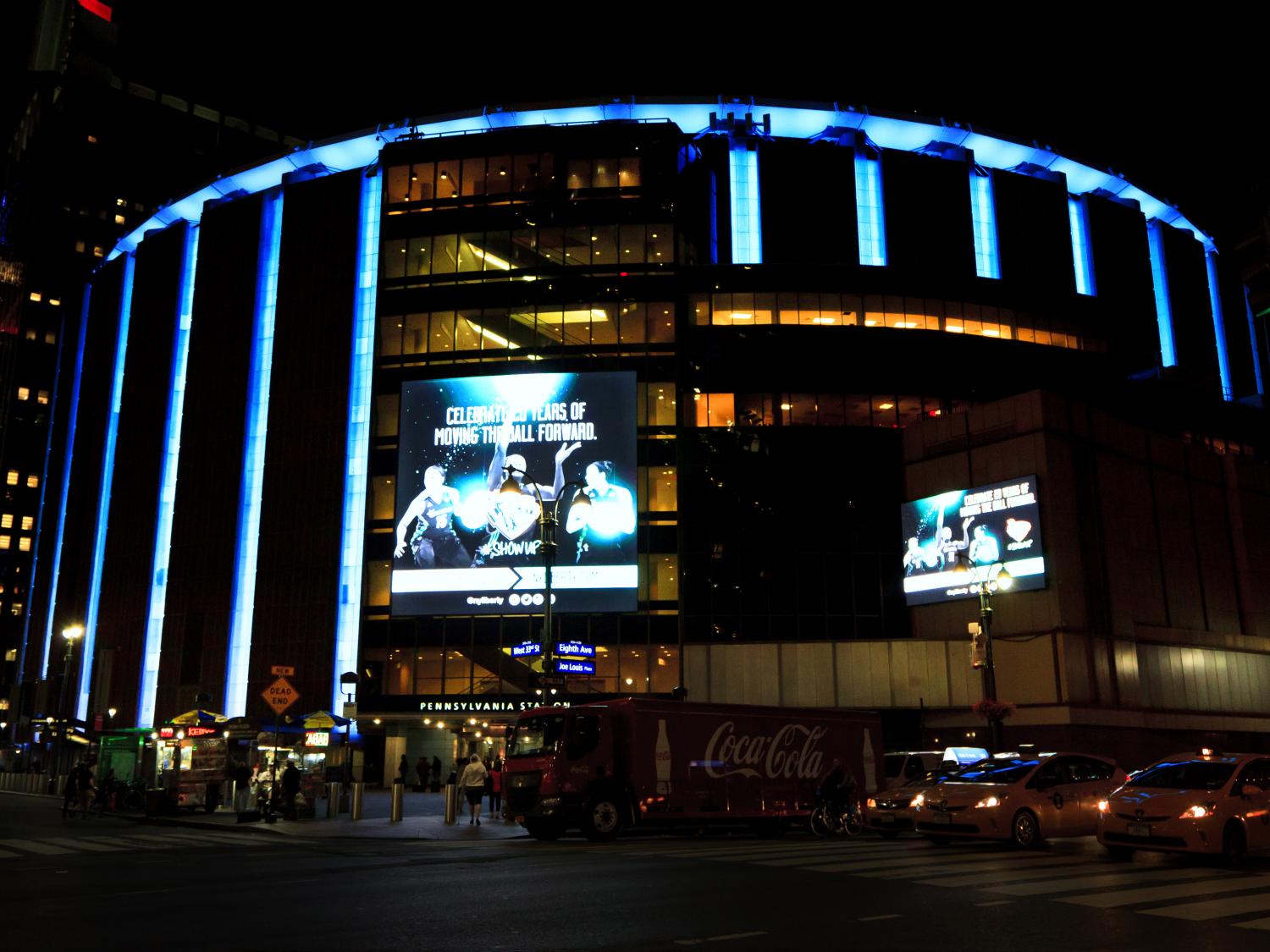 Madison Square Garden at night