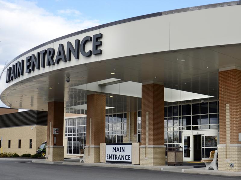 The main entrance to Mount Nittany Medical Center