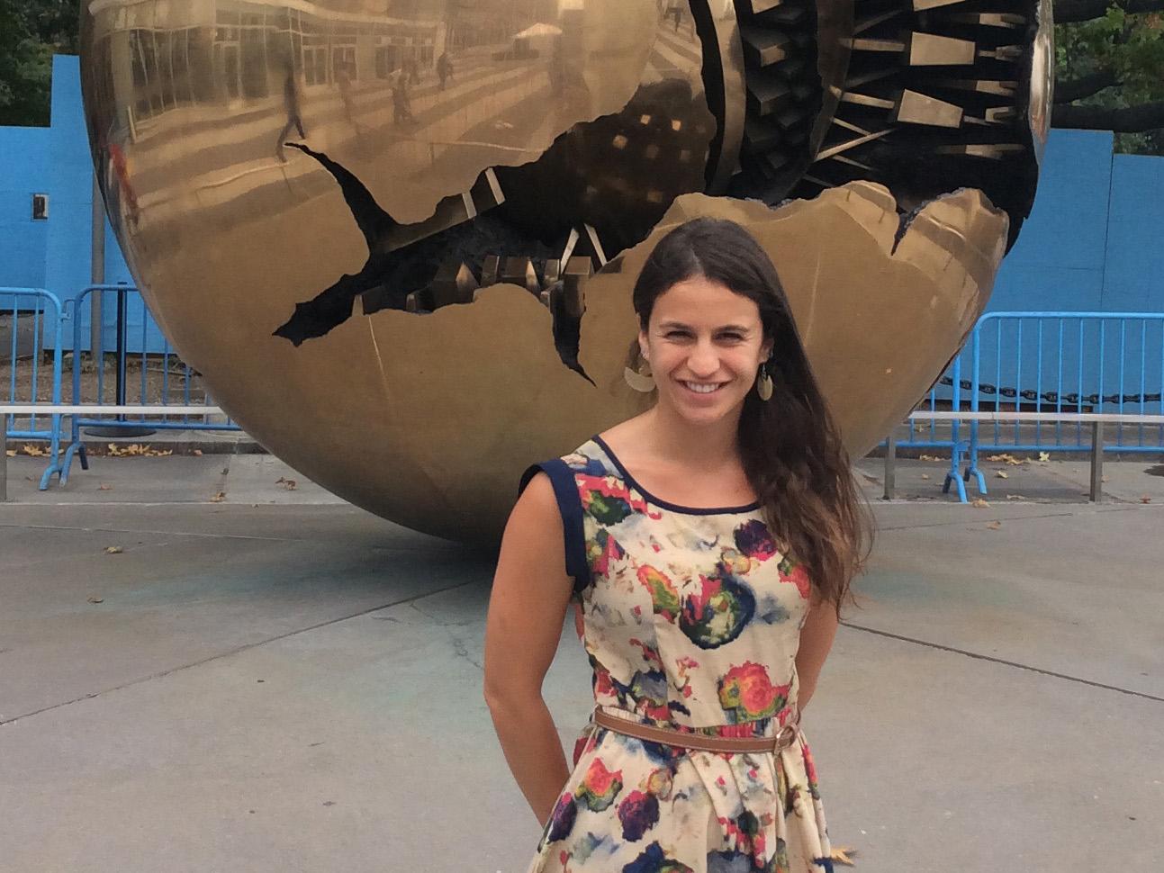 Maria Jose Ramirez outside the U.N.