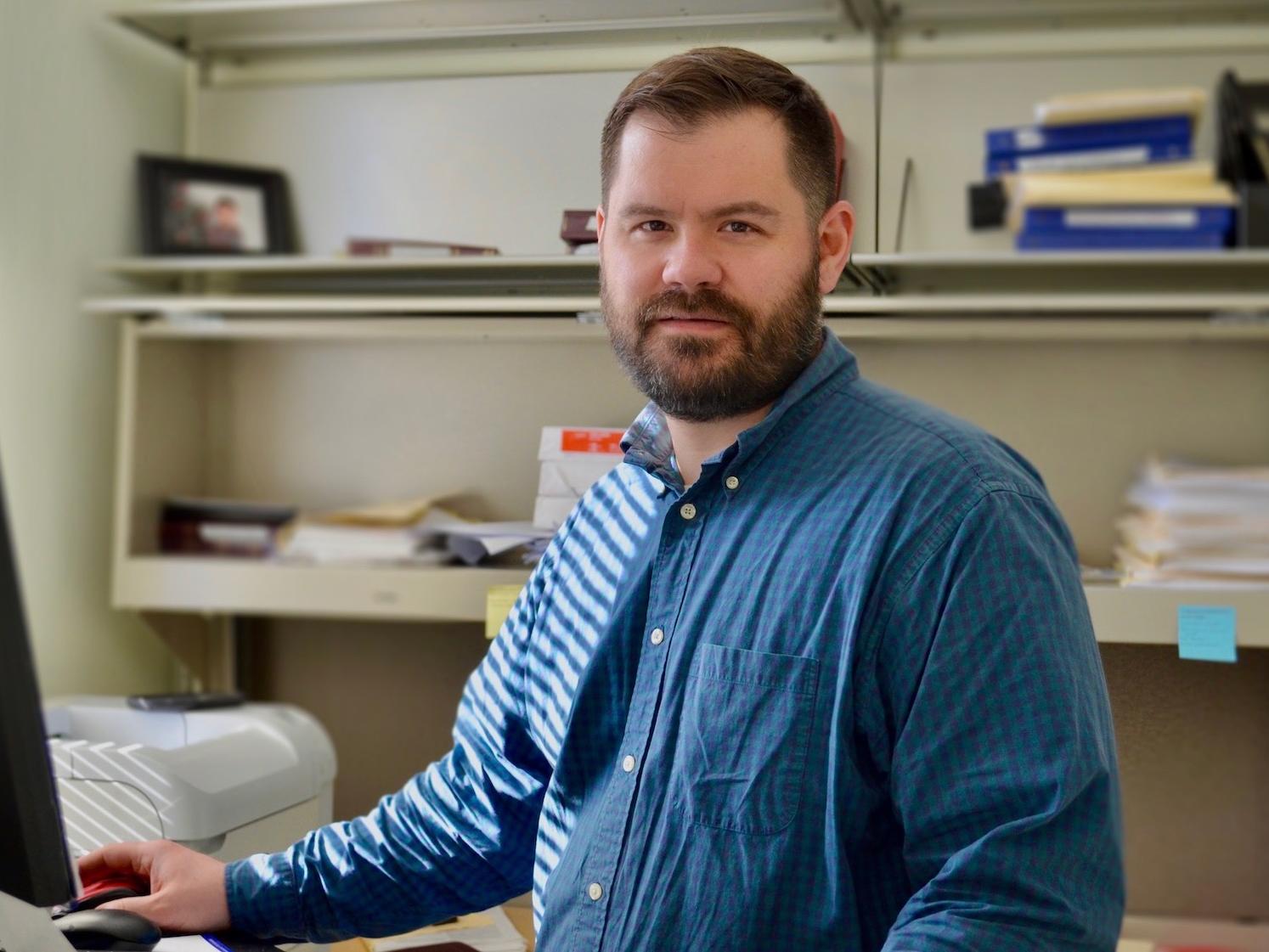 Mark Hedglin at computer