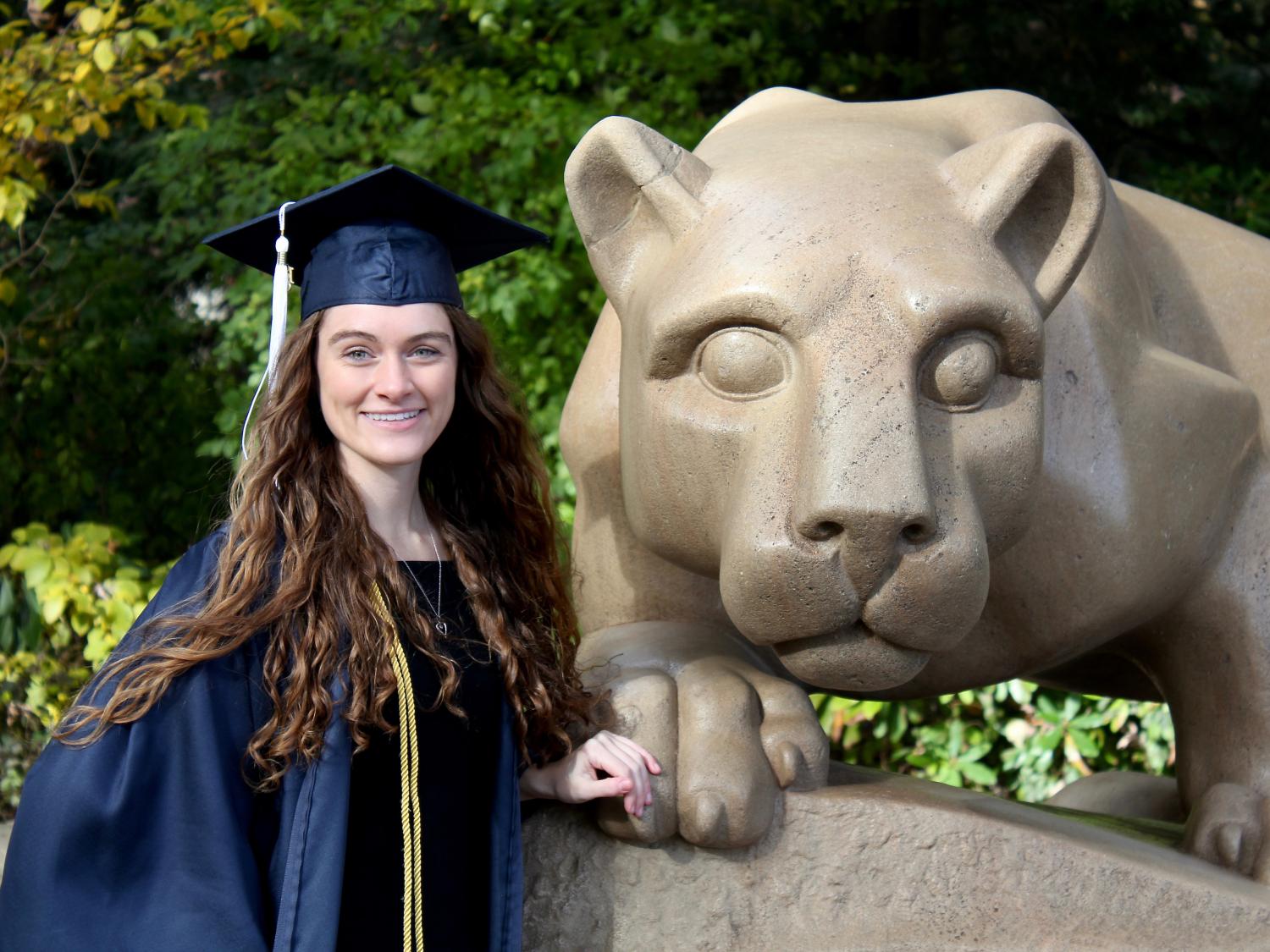 Morgan Seifert at the Nittany Lion Shrine