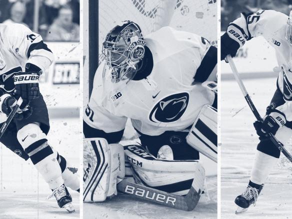 Penn State Men's Hockey Andrew Sturtz, Peyton Jones and Denis Smirnov