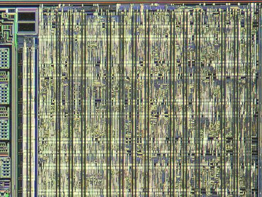 section of a microcircuit board