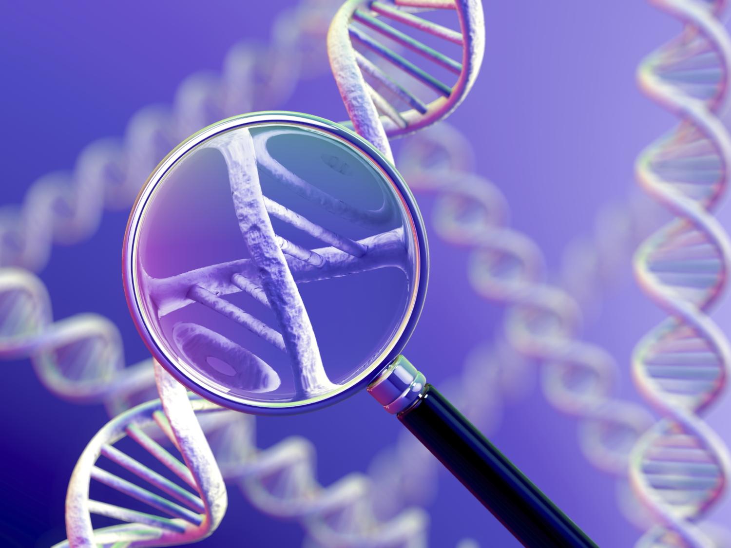 double helix with close-up