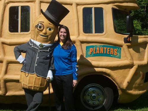 Katie Byrne with Mr. Peanut