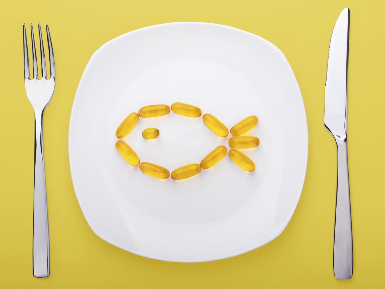 pill fish on plate