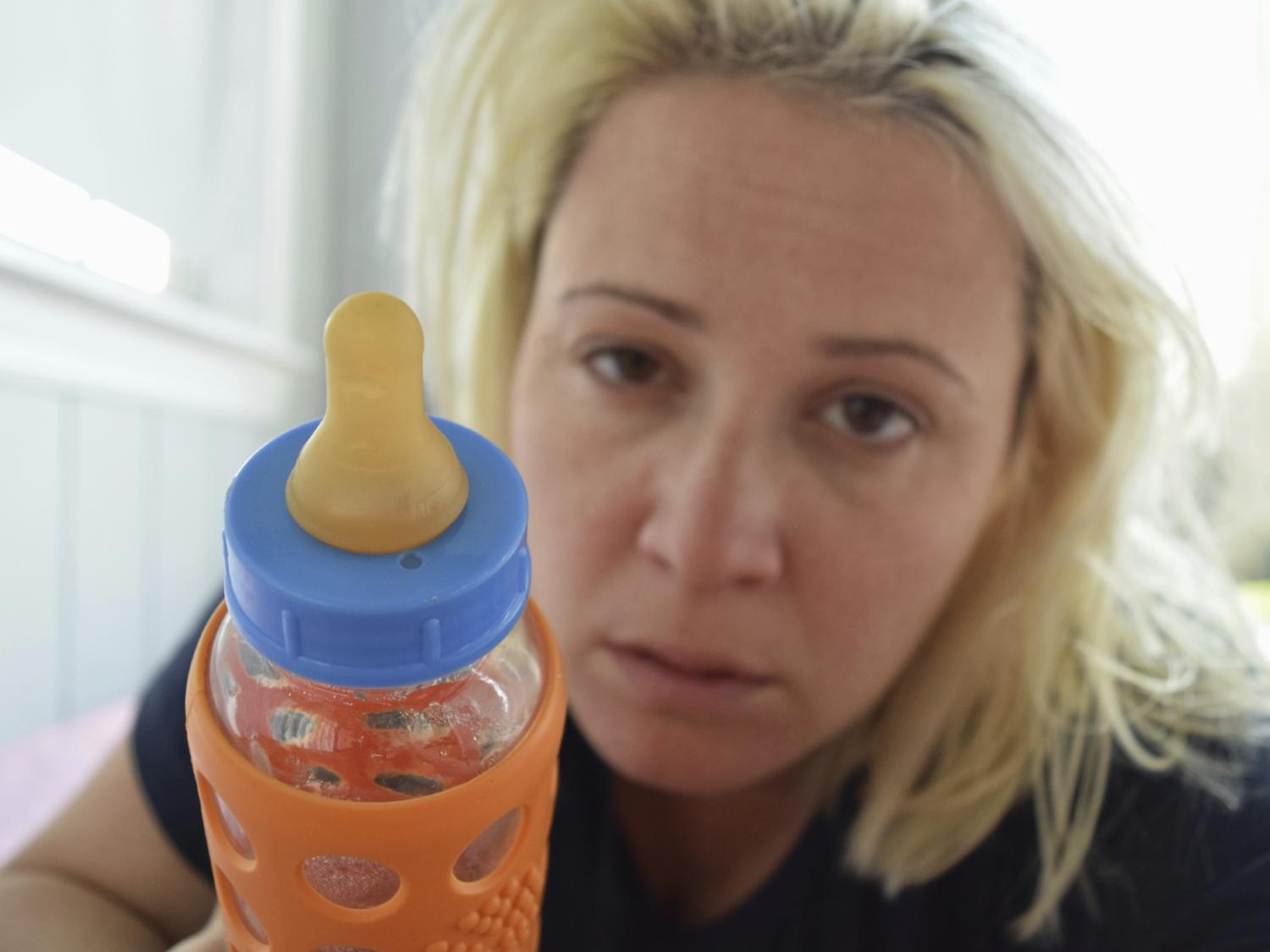 exhausted new mom