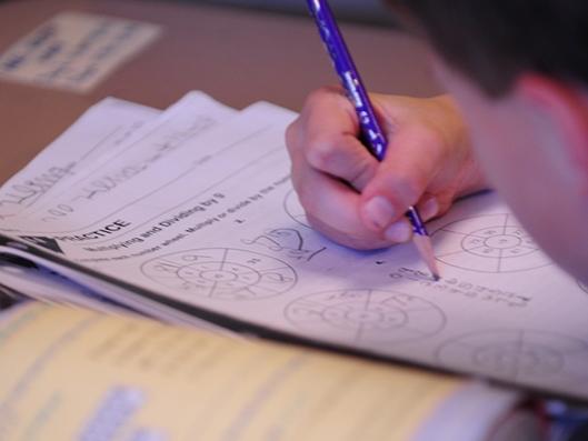 Student working