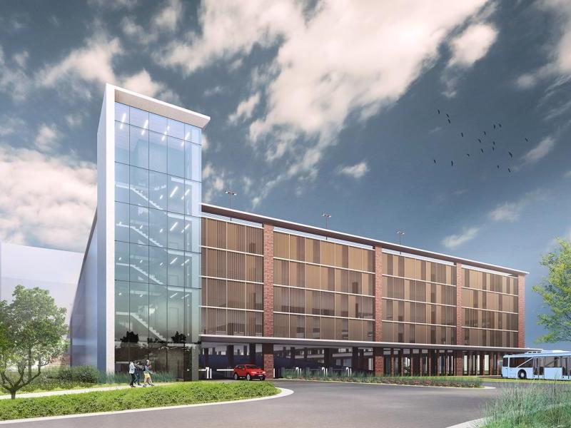 Architect's rendering of West Campus Parking Garage