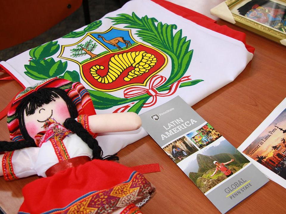 peruvian items on display on a table
