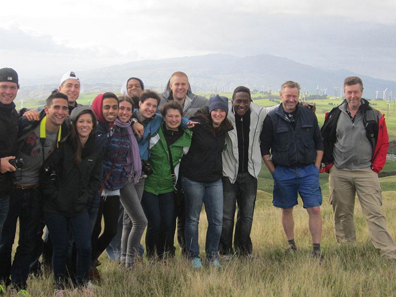 Students at wind farm