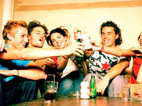 young adult group drinking alcohol