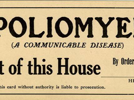quarantine notice for poliomyelitis