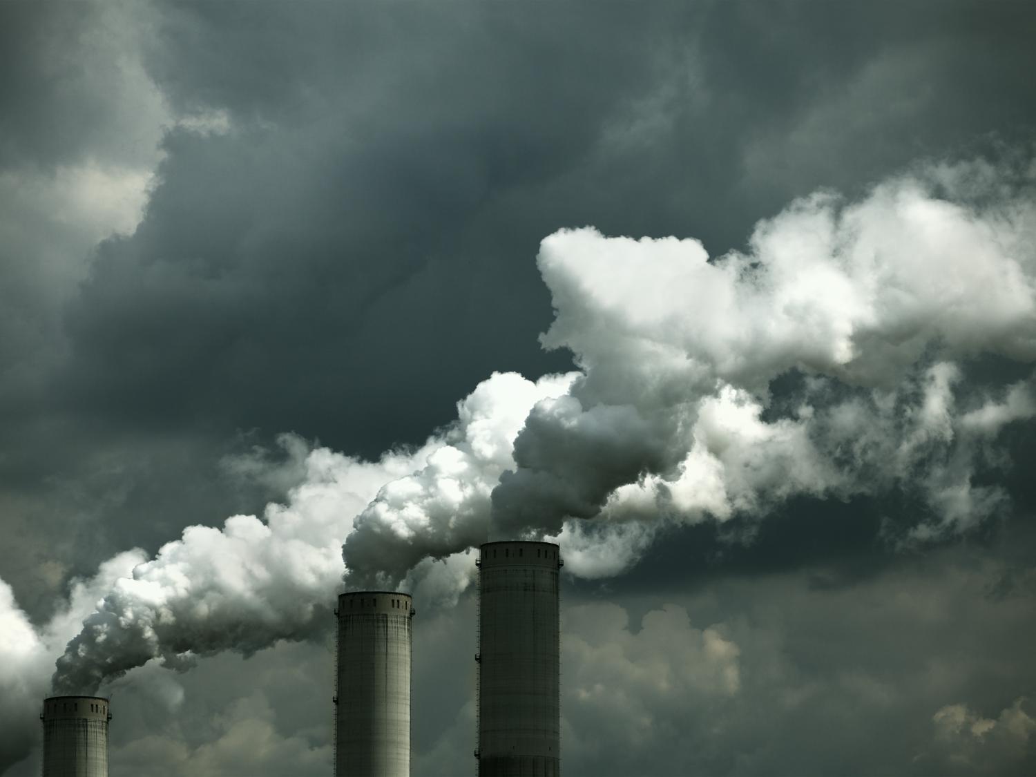 power plant smokestacks