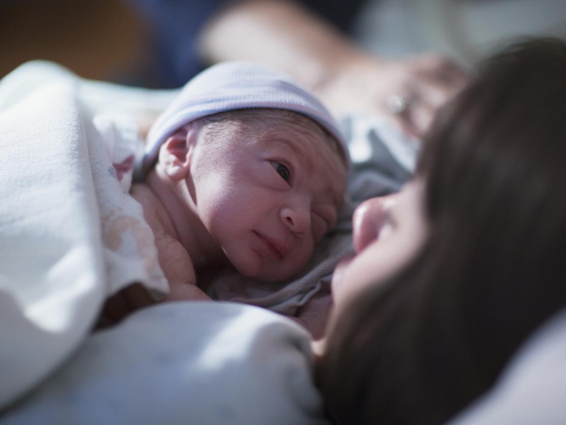 preemie on mom's chest