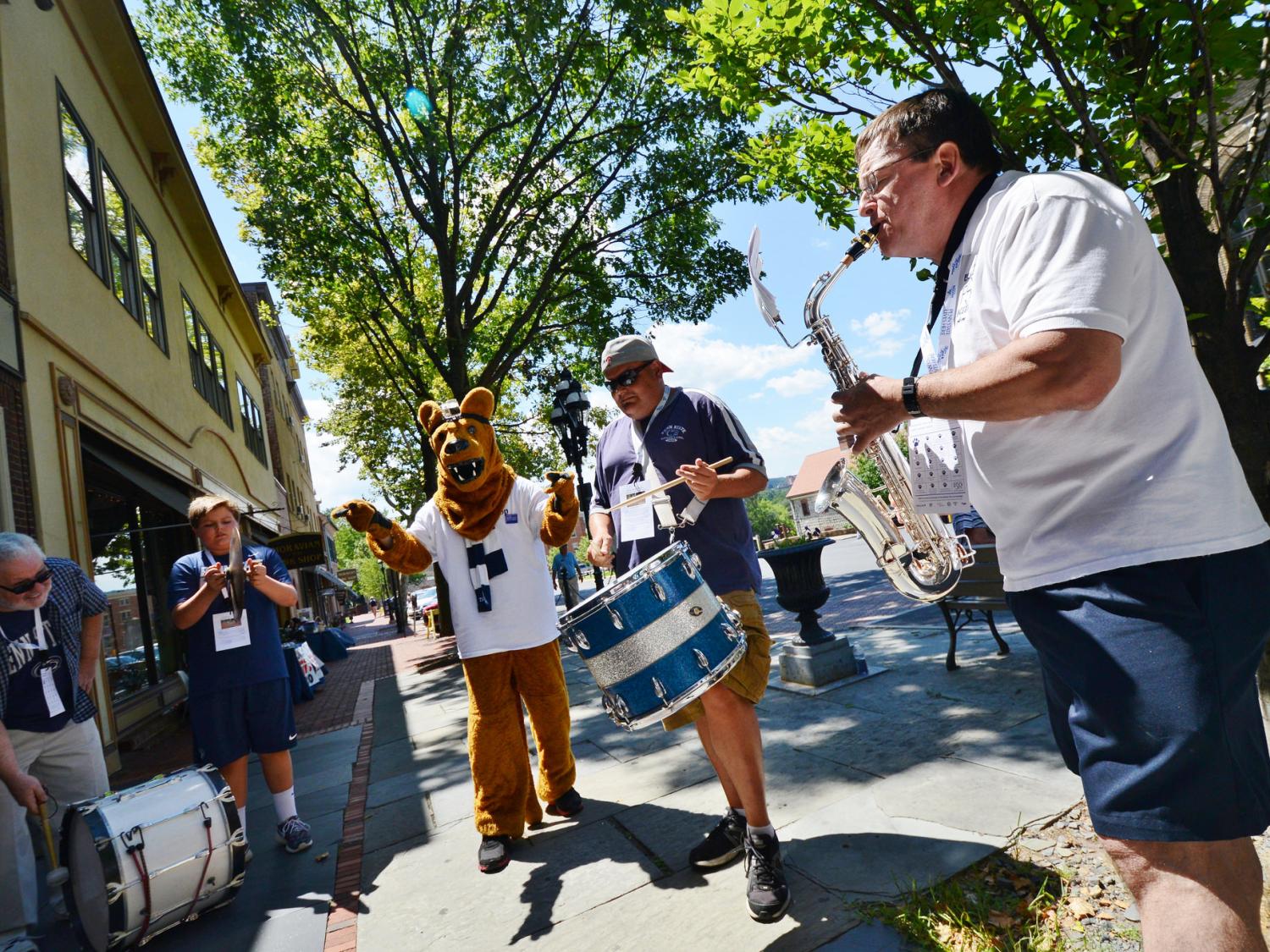 Blue and White band with Lion