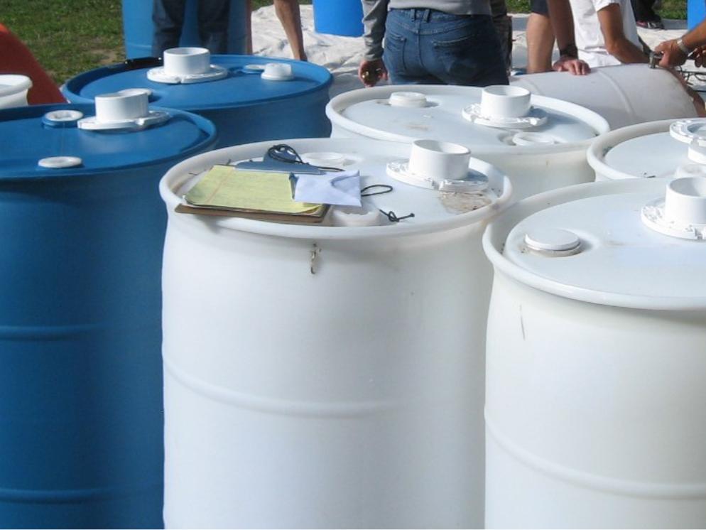 Group of rain barrels