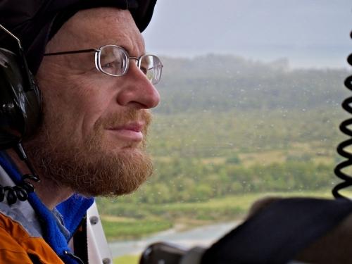 Richard Alley side profile in helicopter