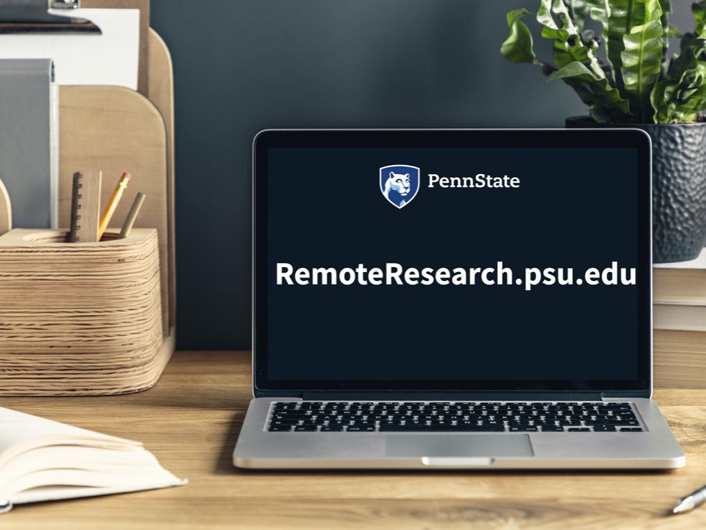 A laptop with remoteresearch.psu.edu