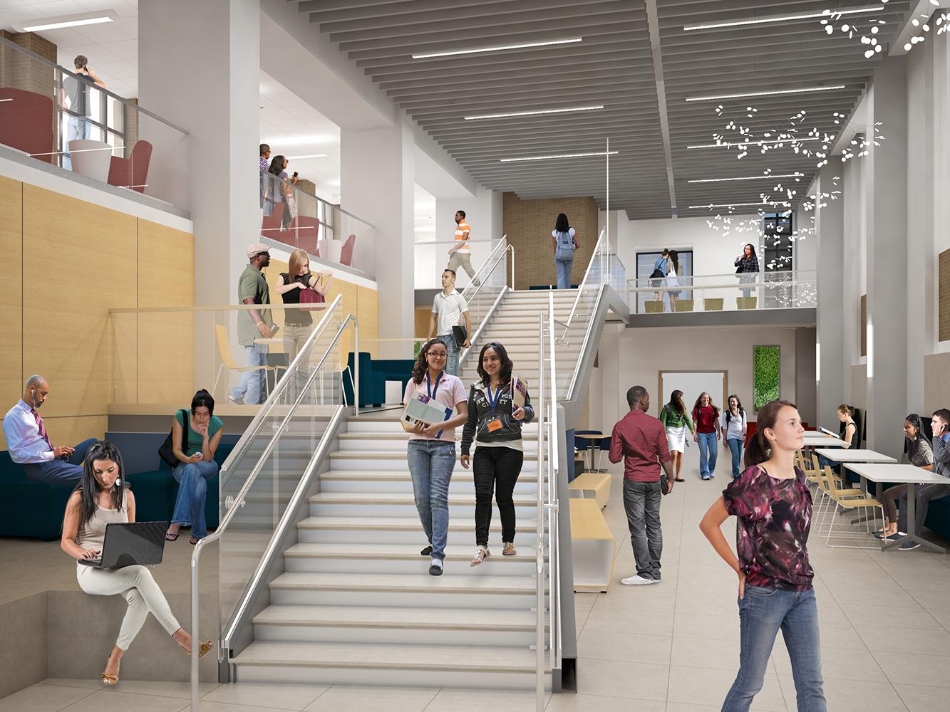 Rendering of atrium