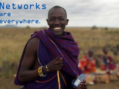 African man running with cell phone