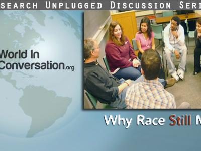 photo of diverse college students sitting in a circle and talking