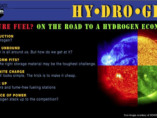 graphic depicting colorful hydrogen atom