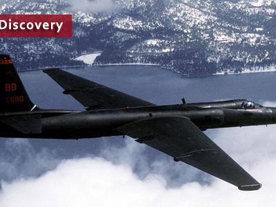 photo of U2 plane mid-air