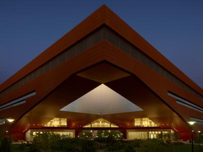 exterior of Millennium Science Complex at night