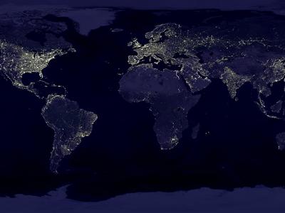 map of Earth's lights from satellite