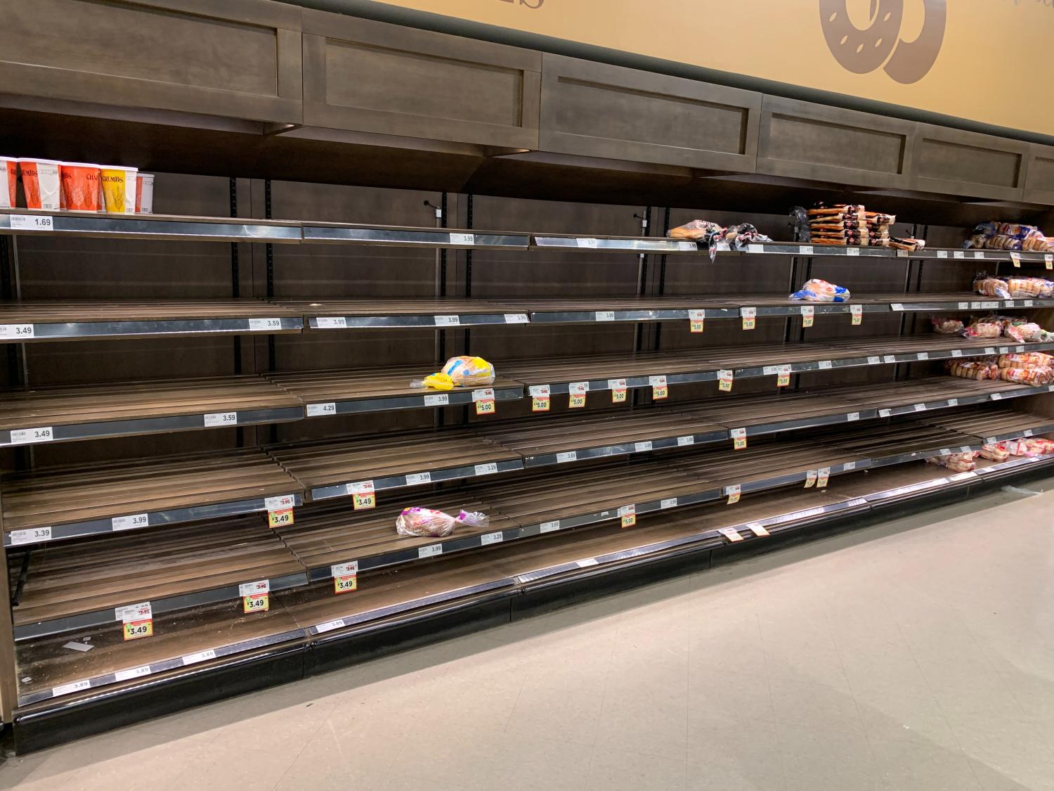 Empty food shelves