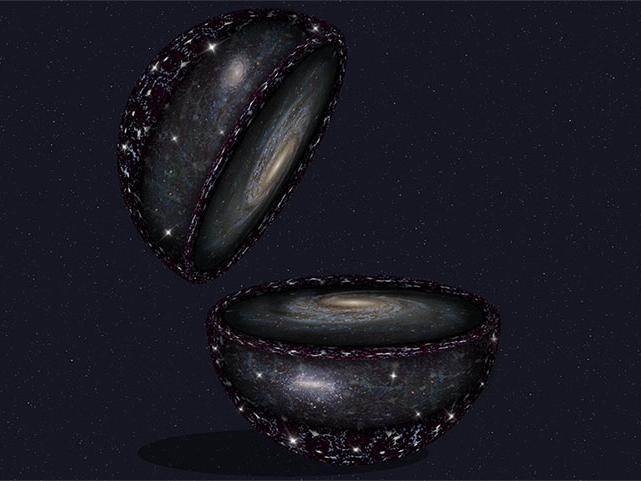 Artist's illustration of stars throughout the universe, showing the Milky Way in the center