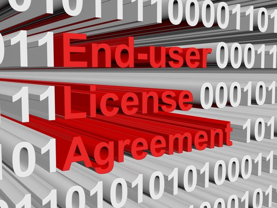 EULA with binary code