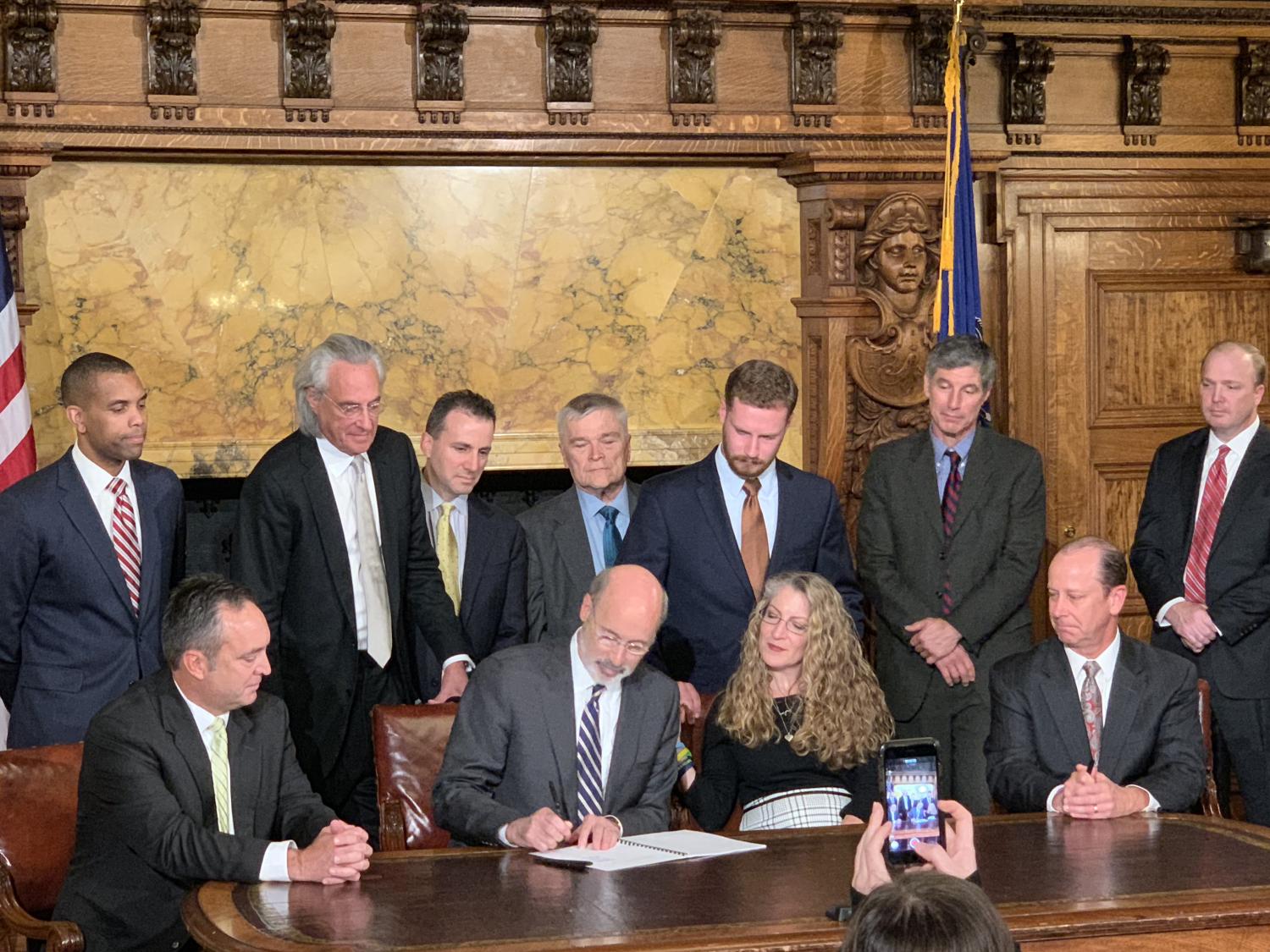 Pennsylvania Gov. Tom Wolf signed the Timothy J. Piazza Antihazing Law on Friday, Oct. 19, 2018.