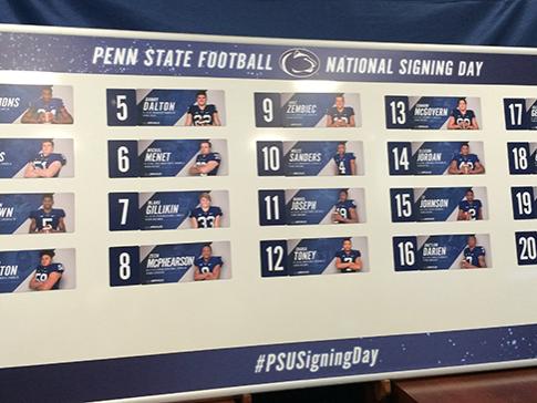 Board featuring signing class