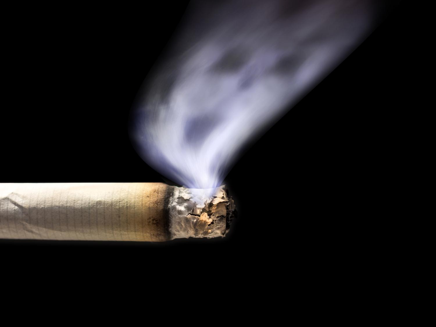 burning cigarette
