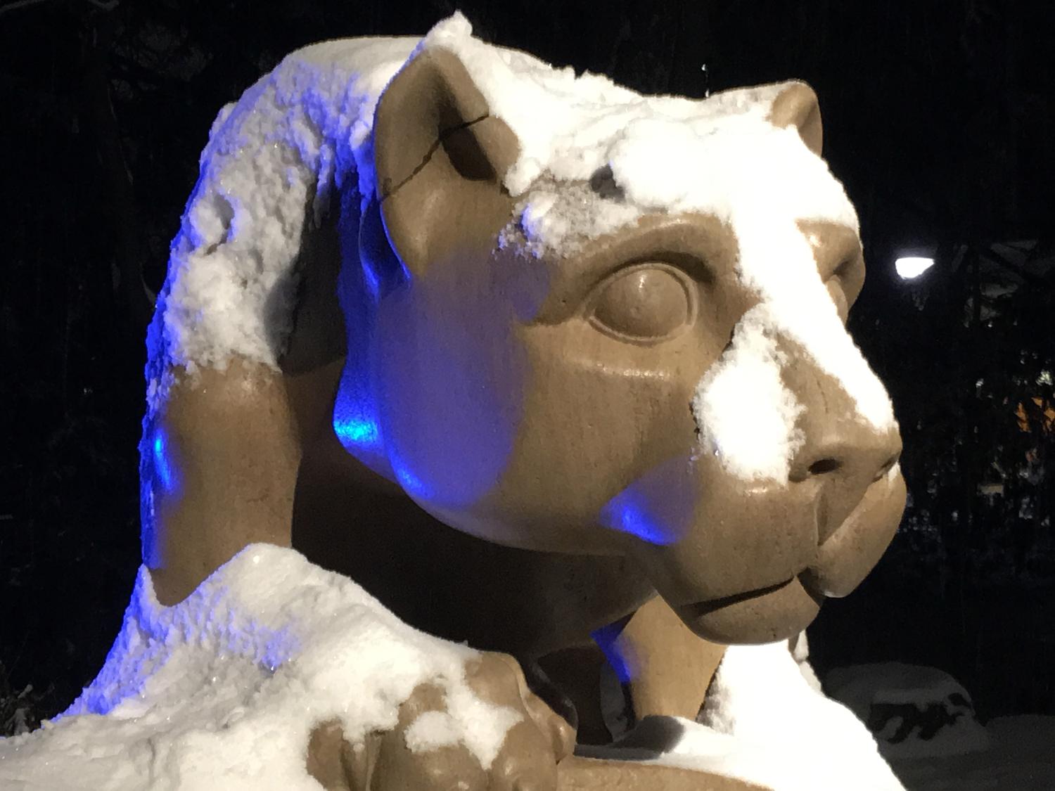 Lion Shrine in snow