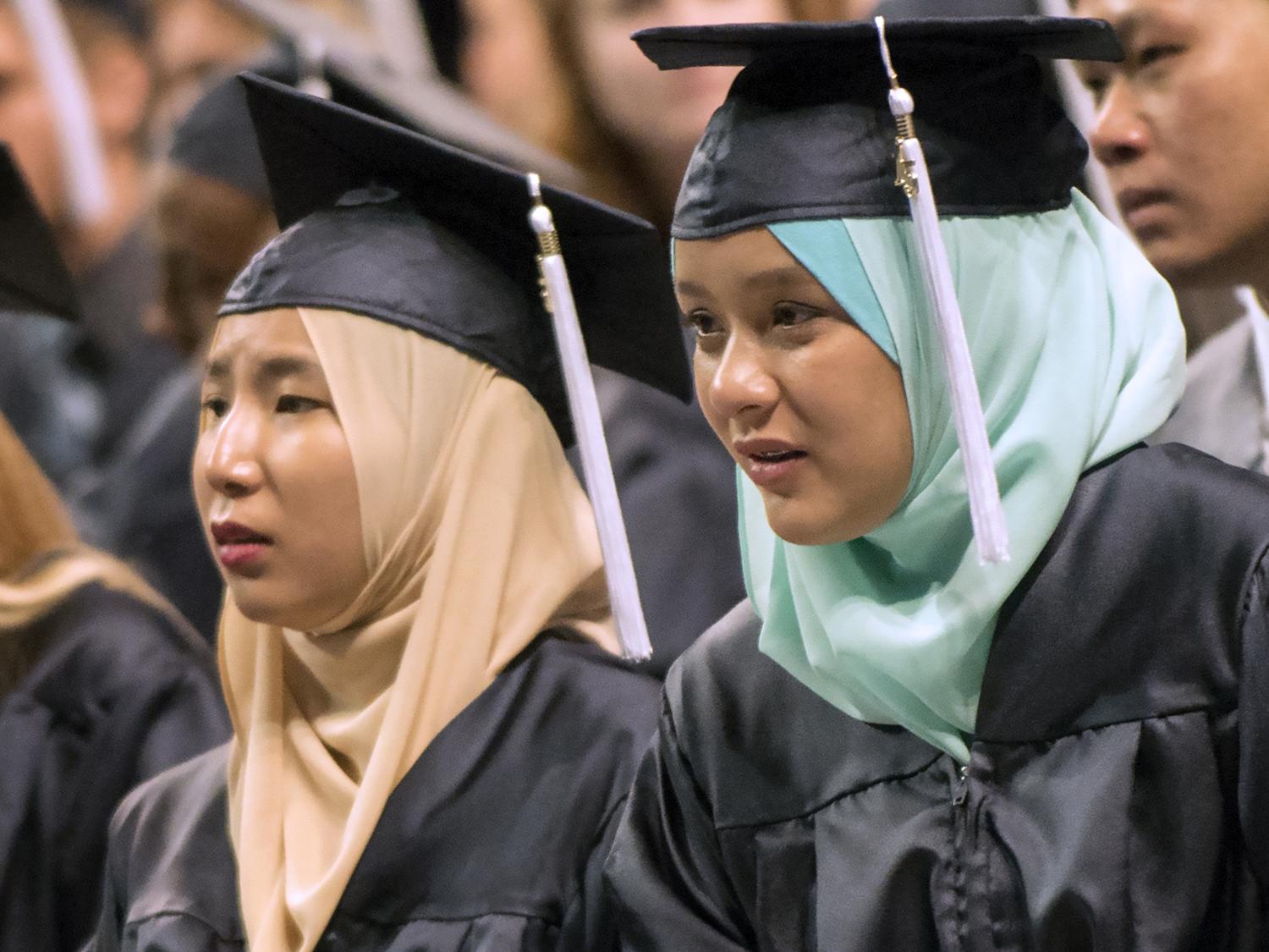 International students at spring commencement