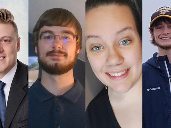 Photo collage of Penn State Altoona's four student marshals for spring 2021 commencement.