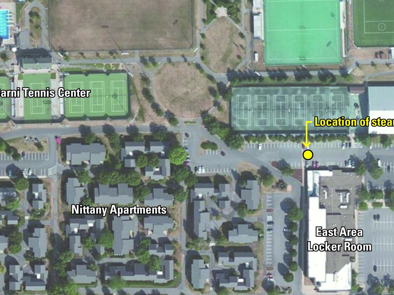 Map of steam vent location