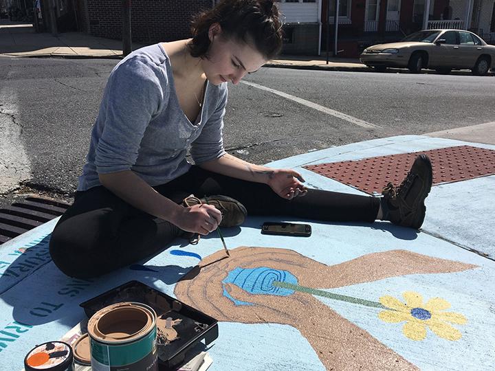 A mural created by Penn State Berks first-year student Eve Donnelly was selected for 12th and Marion Elementary school project.