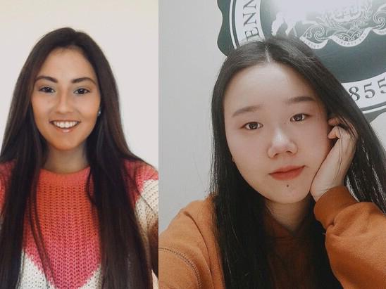 student peer tutors Lauren Sciabbarrasi and Xinyi Chen