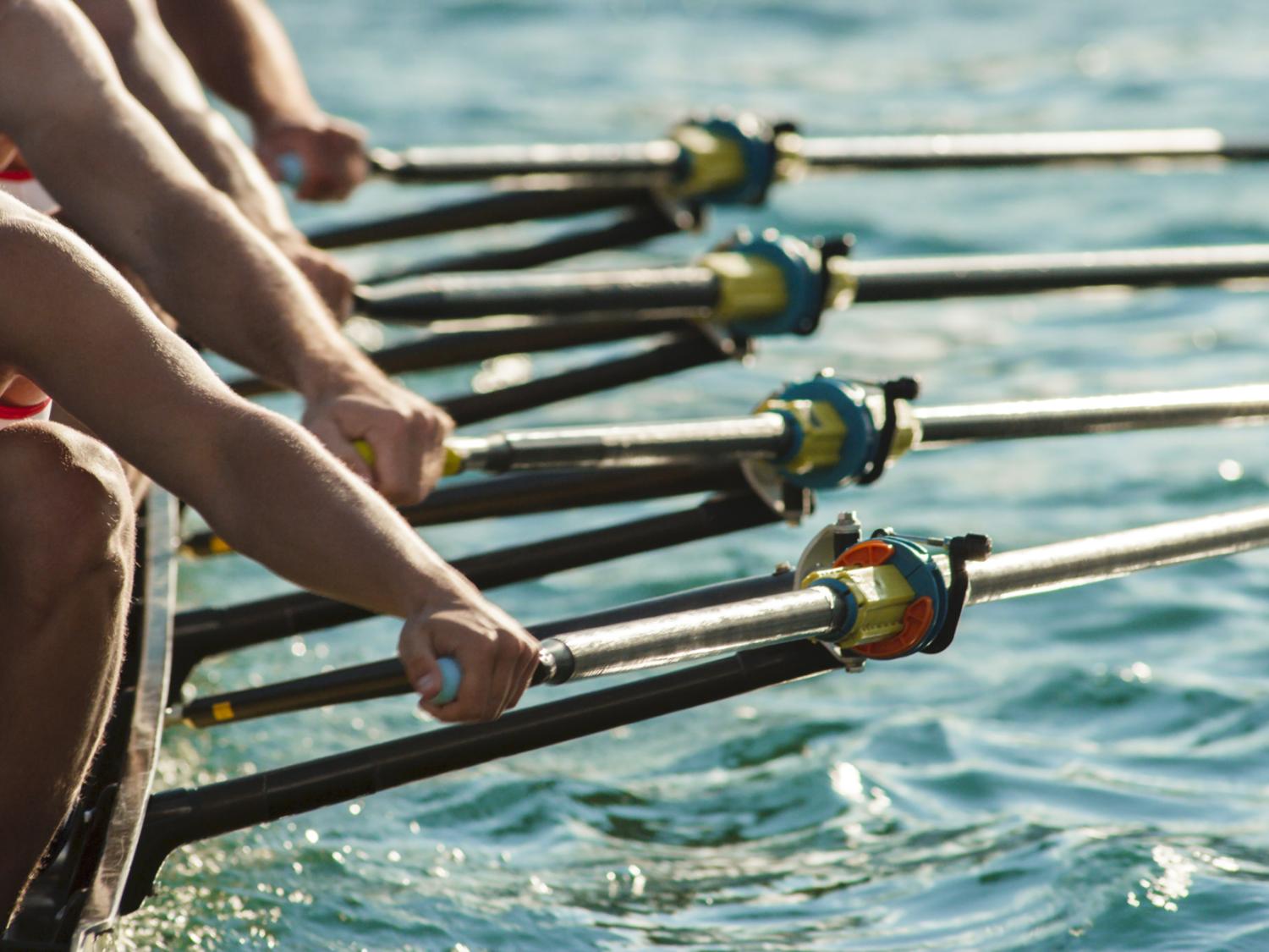 four men rowing